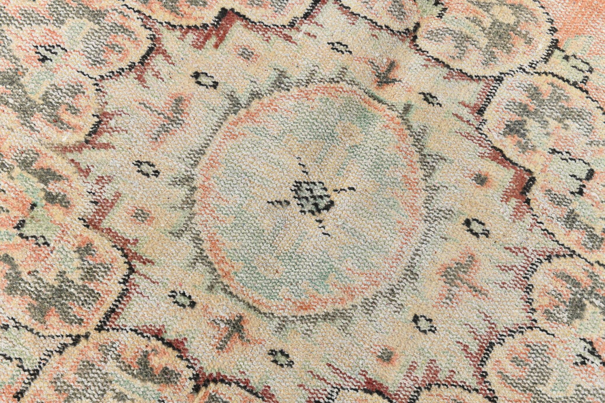Tapis turc classique vintage saumon et beige, 185 x 291 cm