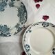 Set of 6 mismatched antique earthenware dinner plates