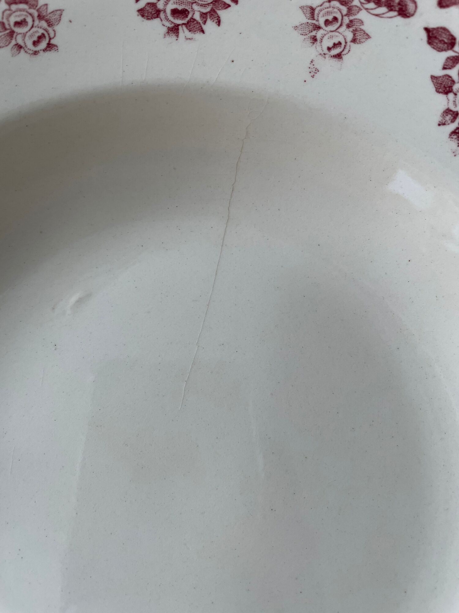 Set of 5 hollow plates Terre de Fer models "Bordeaux" Choisy Le Roi