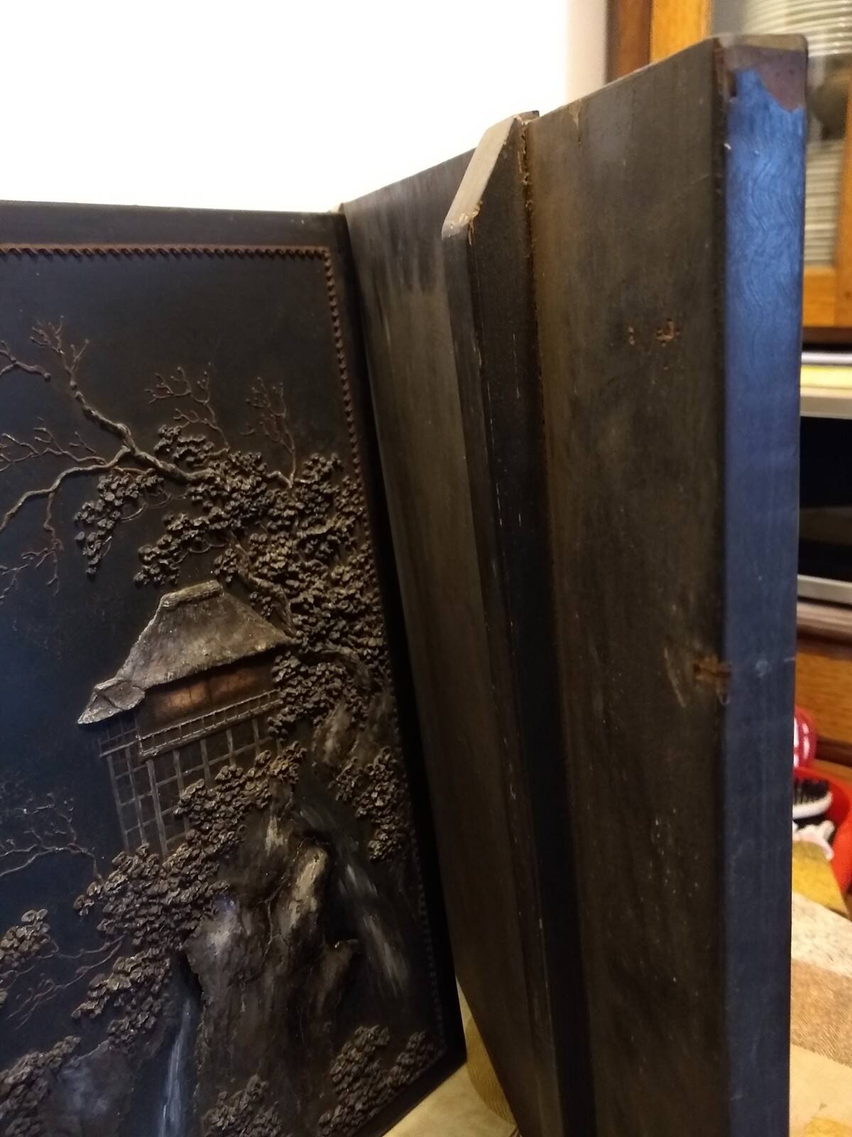 2 Asian paintings in painted wood