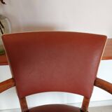 2 terra cota color bridge armchairs