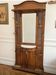 Antique coat rack Art Nouveau 1900 - Oak, marble, caning