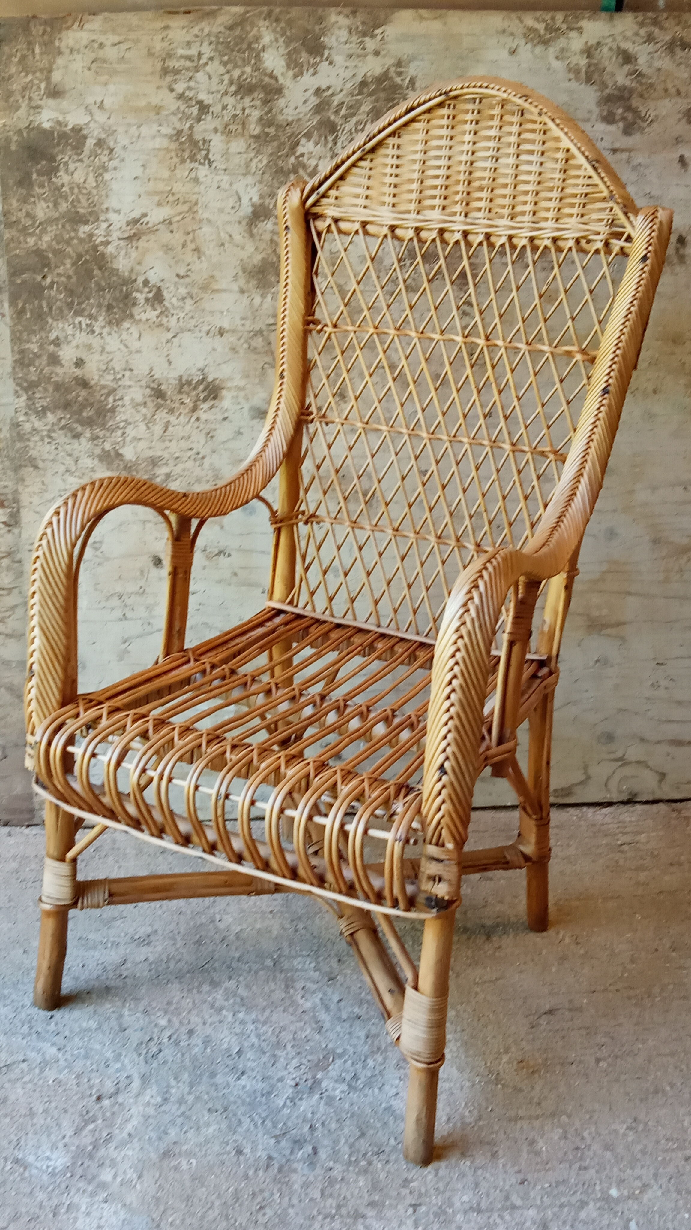 Rattan armchair 60s/70s
