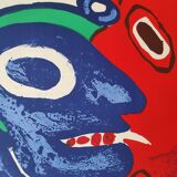 Blue and red monsters, hand-signed numbered lithograph, Bengt Lindström