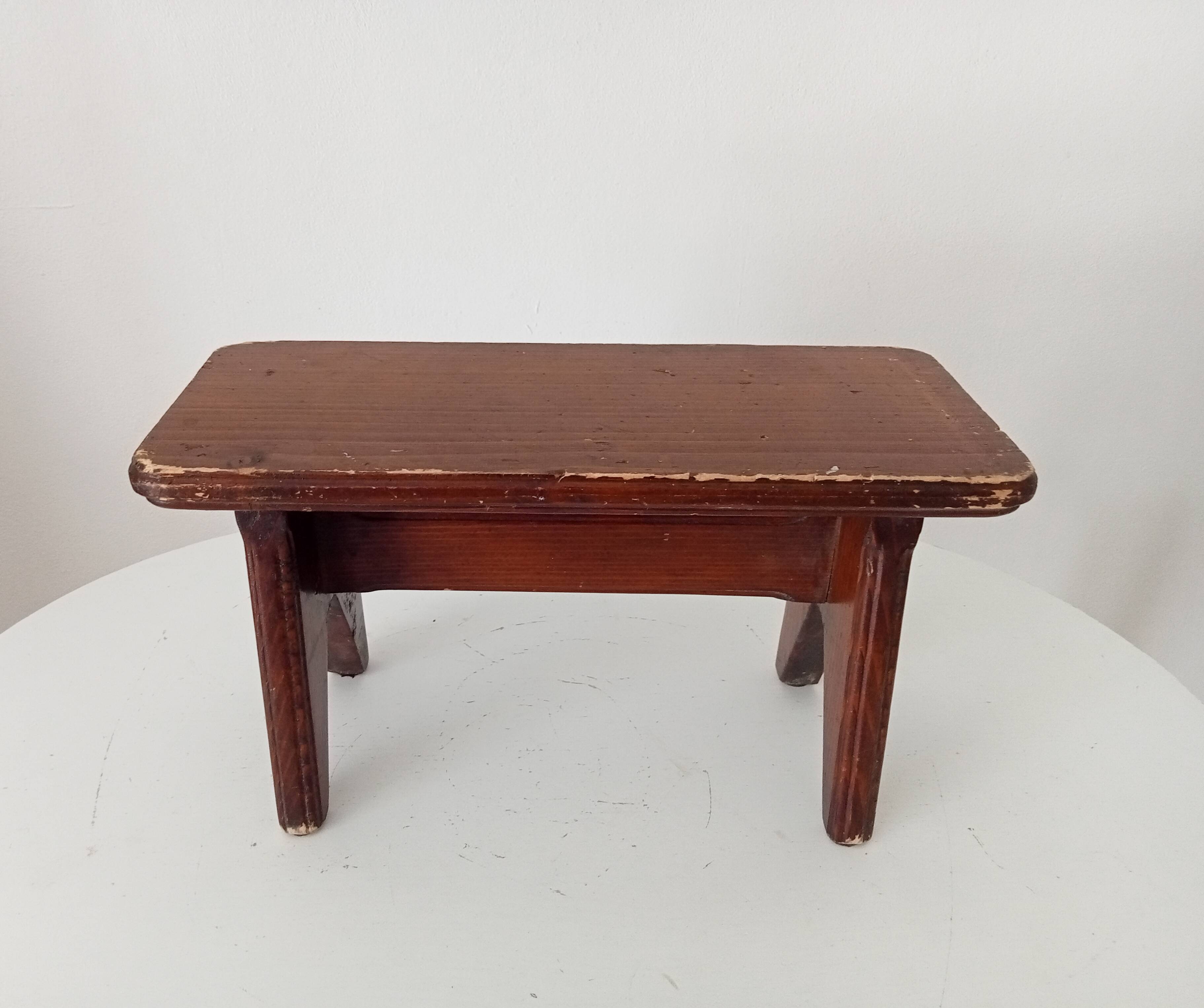 Vintage wooden plant stand stool