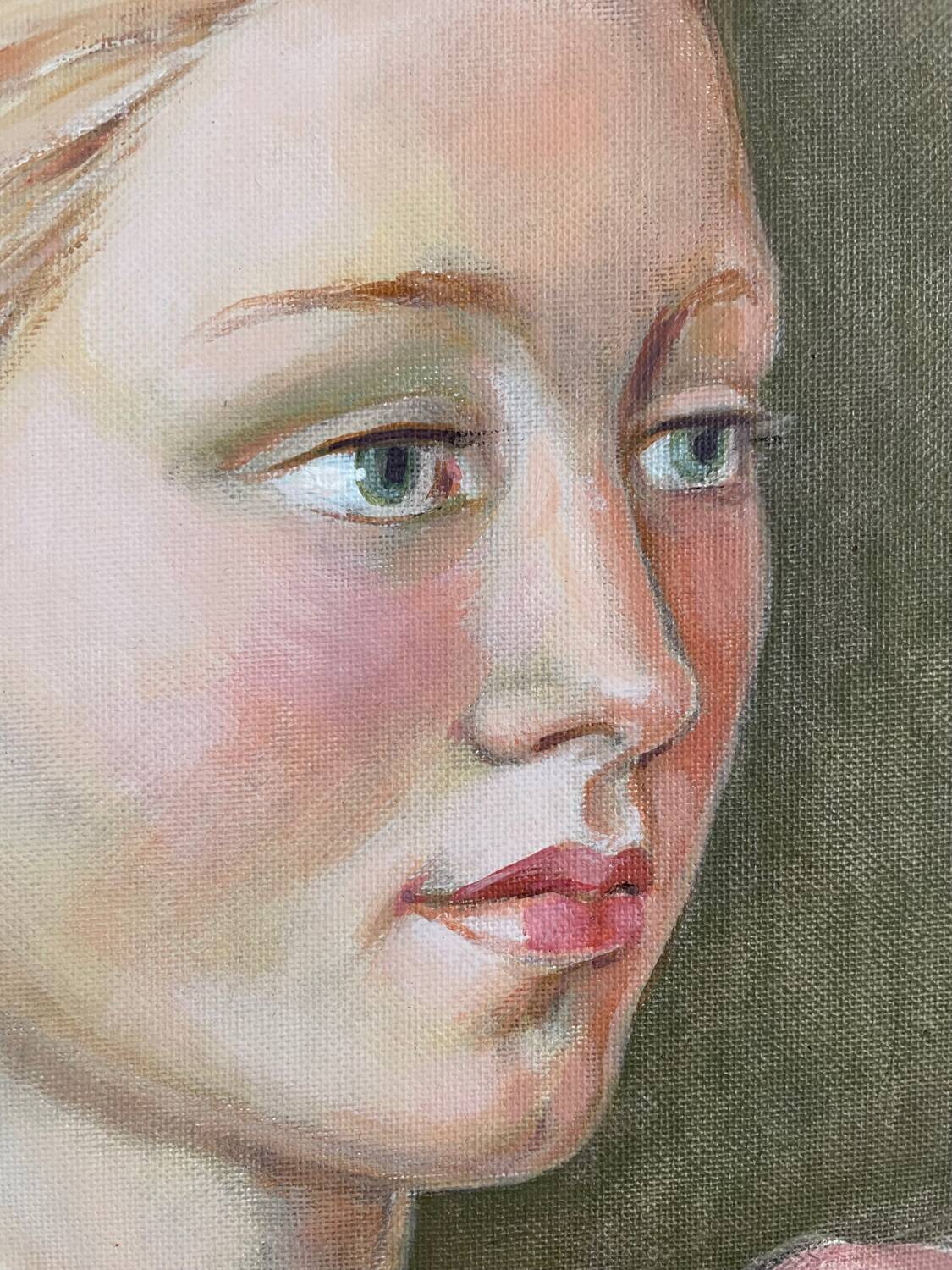 Portrait, oil on cardboard