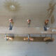Coat rack bistro 3 hooks metal and wood 30s 40