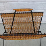 Vintage wicker magazine holder