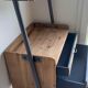 Large shelf drawers wood fir / metal 67 x 200 cm