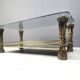 Vintage brass flower coffee table, 1970s