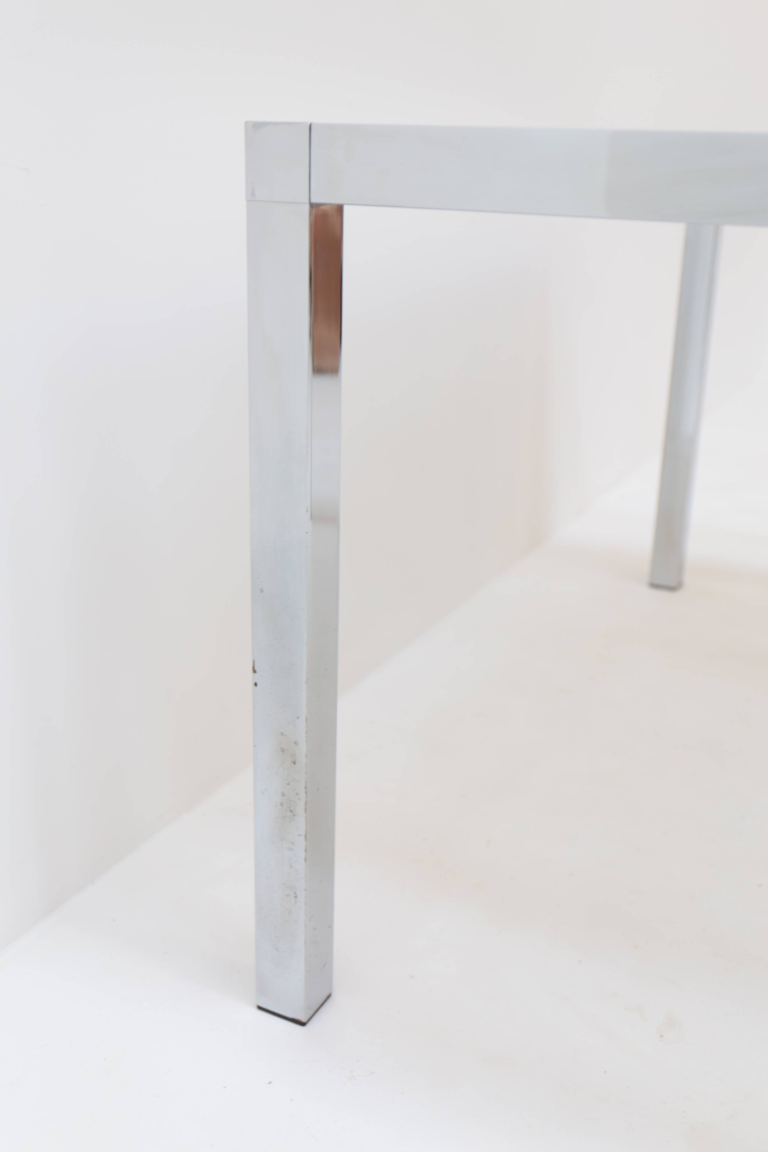 Vintage Roche Bobois table in chrome and smoked glass, 70s