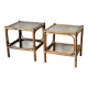 Pair of bedside tables or side tables in vintage 1980s rattan.