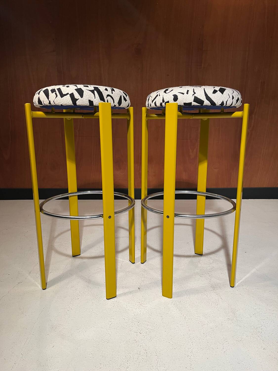 Paire de tabourets de bar vintage vers 1980