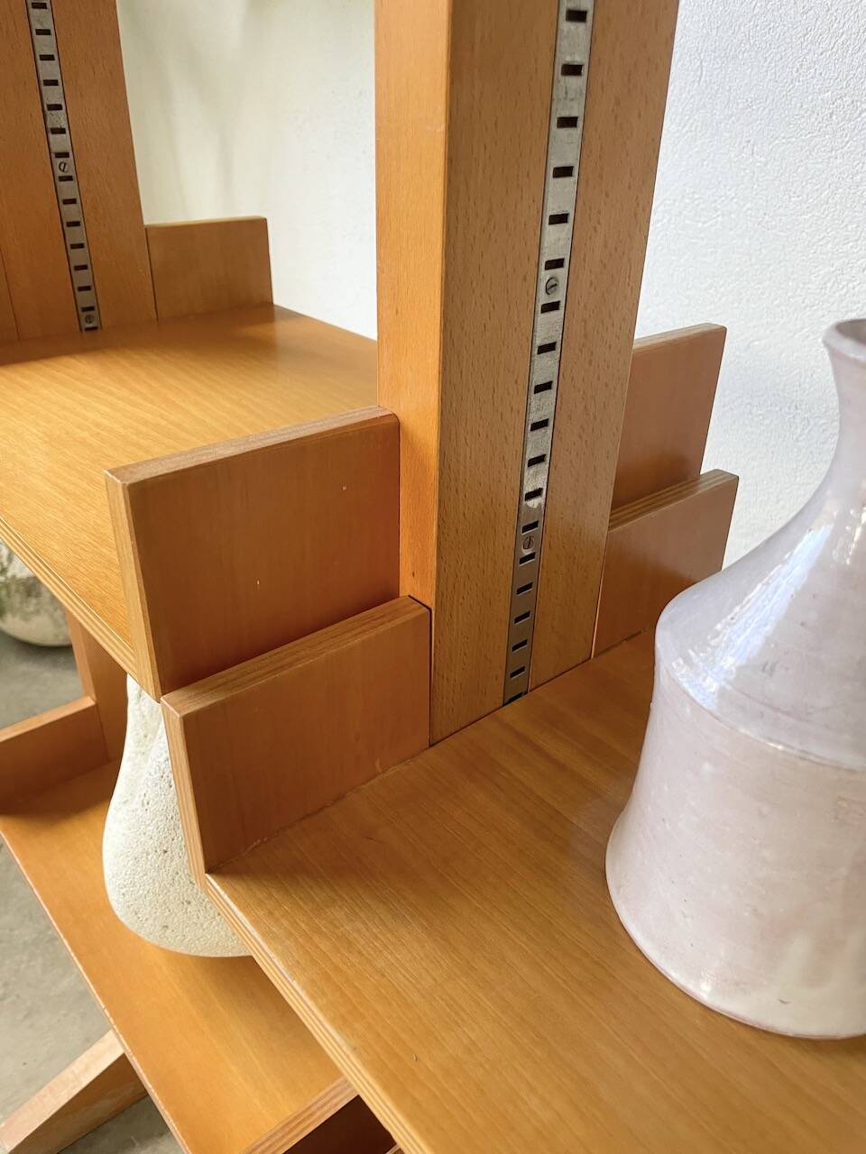 Bookcase on solid beech legs from the 80s