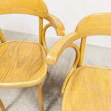 Set of 4 bistro chairs with armrests 1960