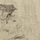 Eau forte, dessin, gravure, le Bouquiniste, Henri le Riche, notre dame