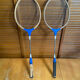 Paire Raquette Ancienne Badminton Bois Vintage