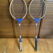 Pair of Vintage Wooden Badminton Rackets