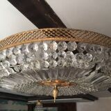 Large ceiling light with stamps and bronze Chandelier Ras de plafond Dome
