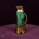 Aldo Tura Mod. 968D Hand-Decorated Green Goatskin Parchment Thermos Italy 1960