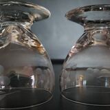 2 glasses blown and carved