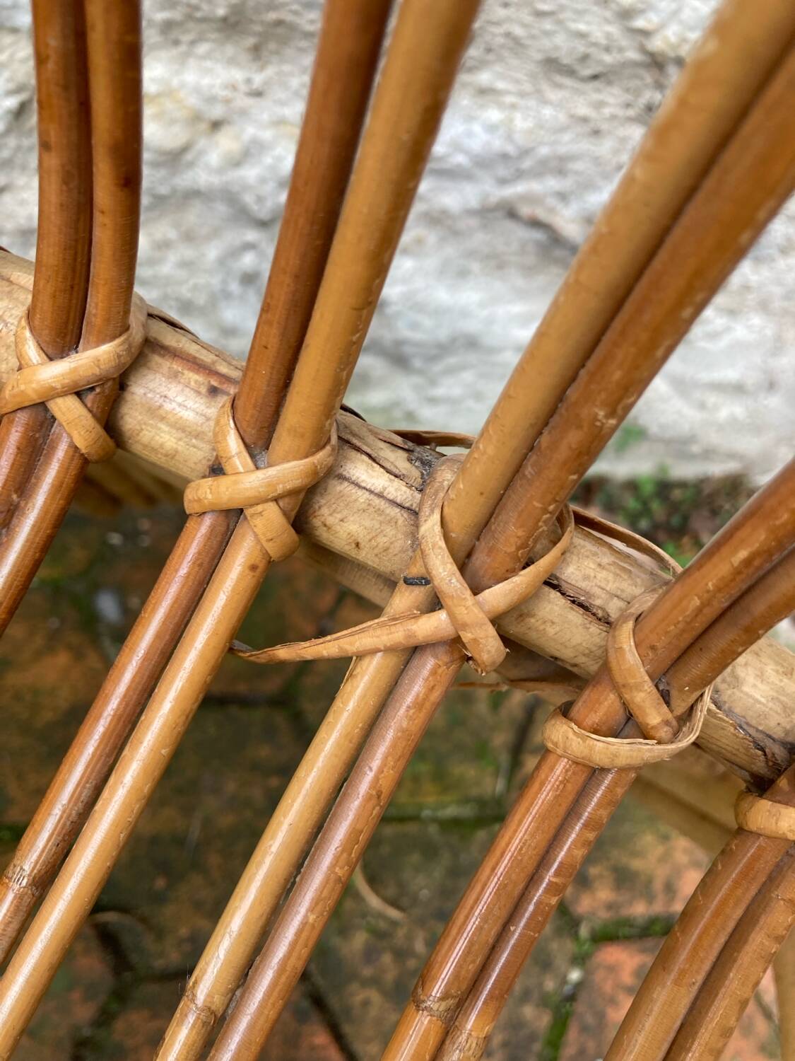 Lot de 10 chaises en rotin vintage