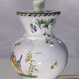 Handcrafted lamp base in Moustiers faience, 13x18cm, Made in France