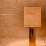 Lampe à poser - laiton & soie sauvage