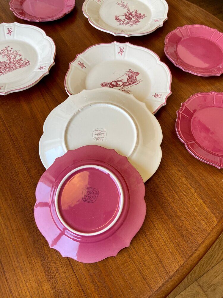 8 assiettes Niderviller, service "Délices des quatre saisons"