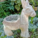 Cement donkey planter