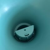 70s stool turquoise, tulip stool plastic, side table, mid-century interior