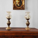 Paire de lampes rétro en laiton