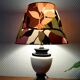 Vintage ceramic lamp with fruit lampshade