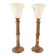 Pair of vintage lamps in natural stone and alabaster, PEGASAM style