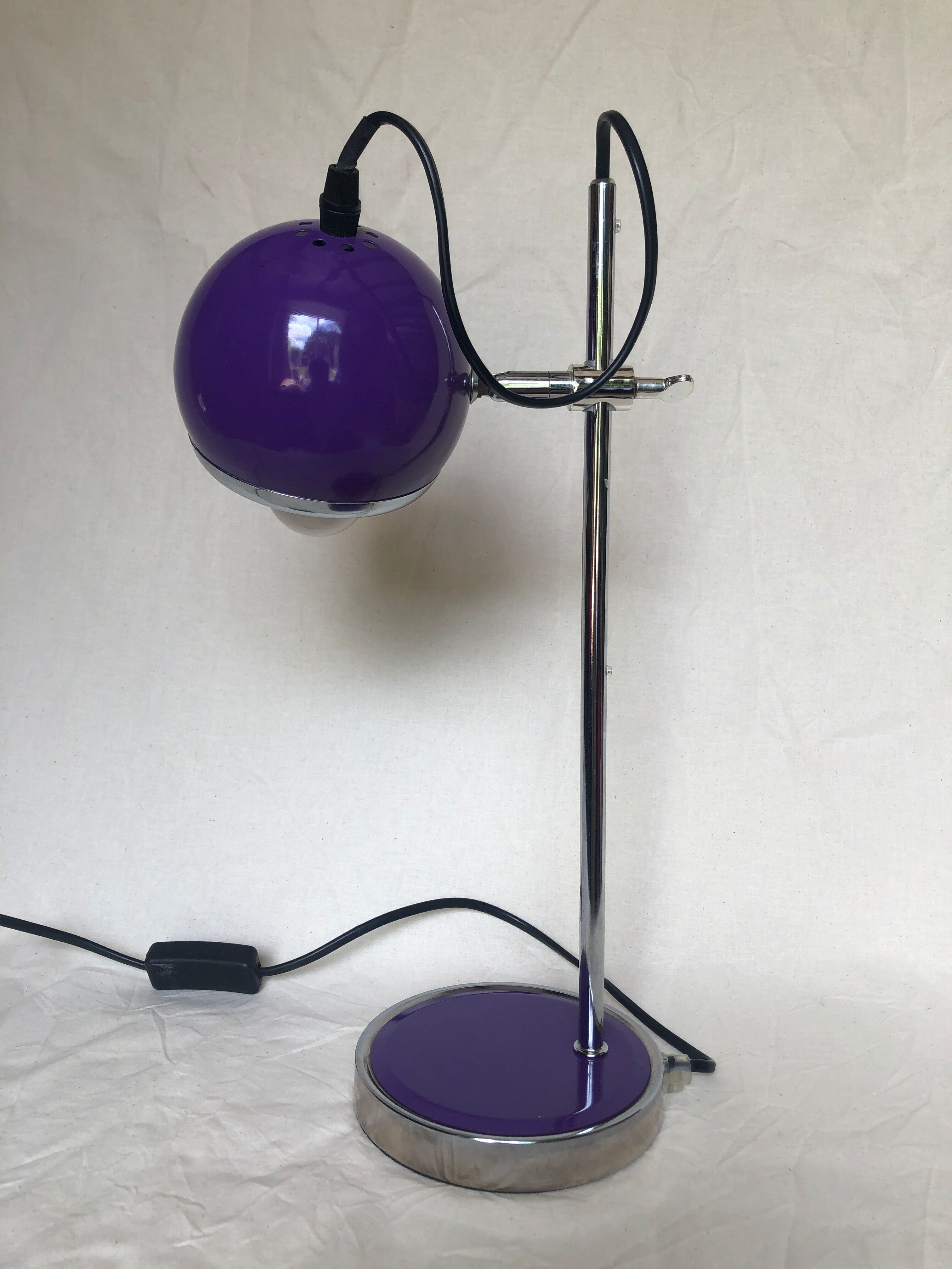 Vintage purple eyeball lamp