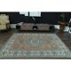 1970s Vintage Turkish Oushak Handmade Wool Cotton Orange  Area Rug 190x275