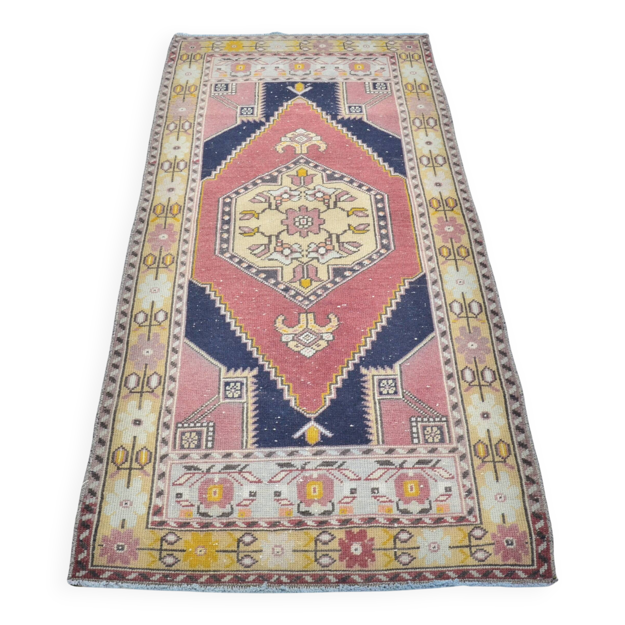 Vintage Turkish Small Floral Carpet sku 3281