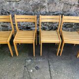 Suite of 8 solid beech chairs