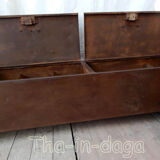 Long industrial metal low cabinet