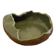 Vintage ceramic asymmetrical bowl in olive green