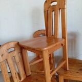 Set of 4 80s pine chairs