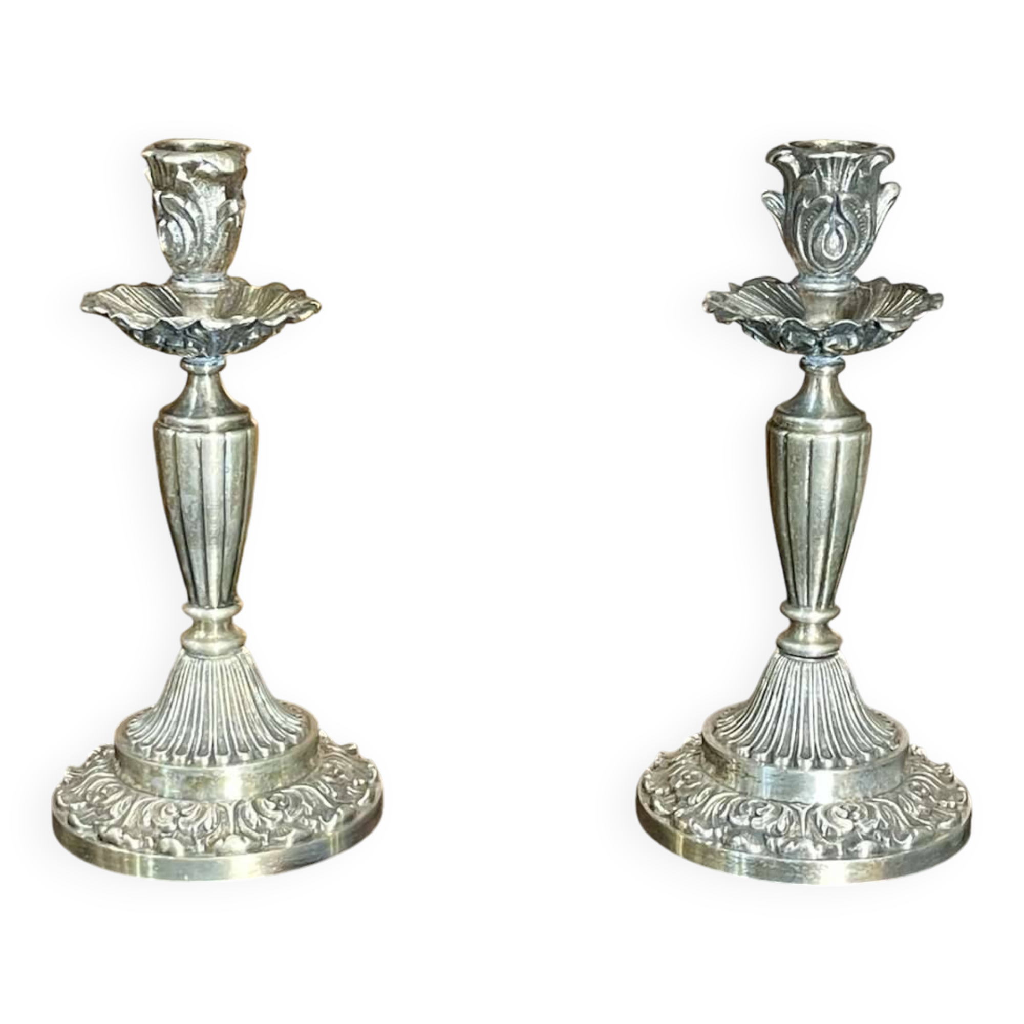 Pair of 1930s silver plated candlesticks