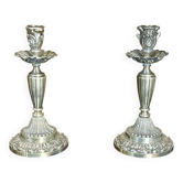 Pair of 1930s silver plated candlesticks