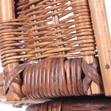 Vintage Rattan Swivel Bar Stool Set, 1950s