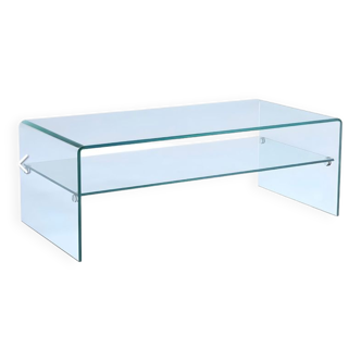 Designer coffee table in tempered glass