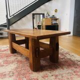 Brutalist solid oak coffee table