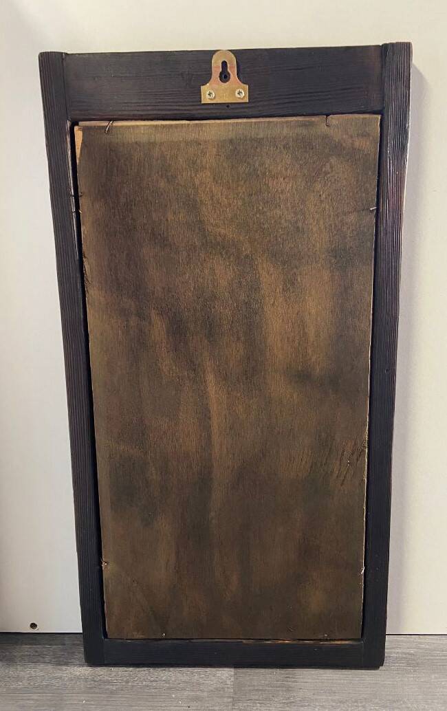Antique Decorative Mirror Solid Oak Wood Frame Molded Vintage Art