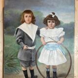 Oil on canvas Cyprien Boulet Portrait of children