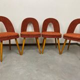 Set of 4 mid-century design dining chairs by Antonín Šuman for Mier Topoľčany.