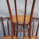 Curved wooden lounge 1900, a bench and four chairs